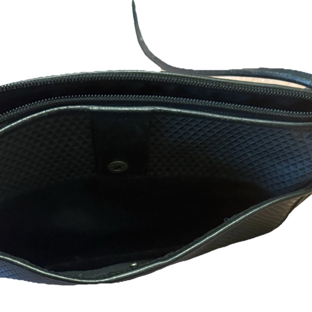 Vintage Liz Claiborne Black & Gray Crossbody Bag 1984 Leather Trim Small Purse - Picture 8 of 8